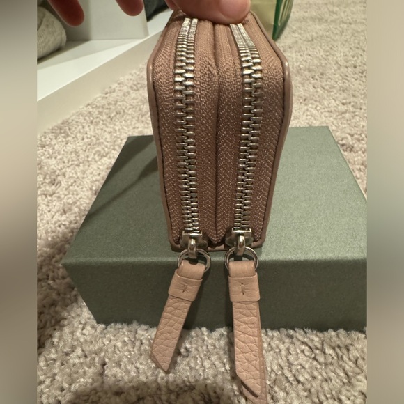 AllSaints Fetch Blush Pink Zipped Wallet / Cardholder - Picture 2 of 8